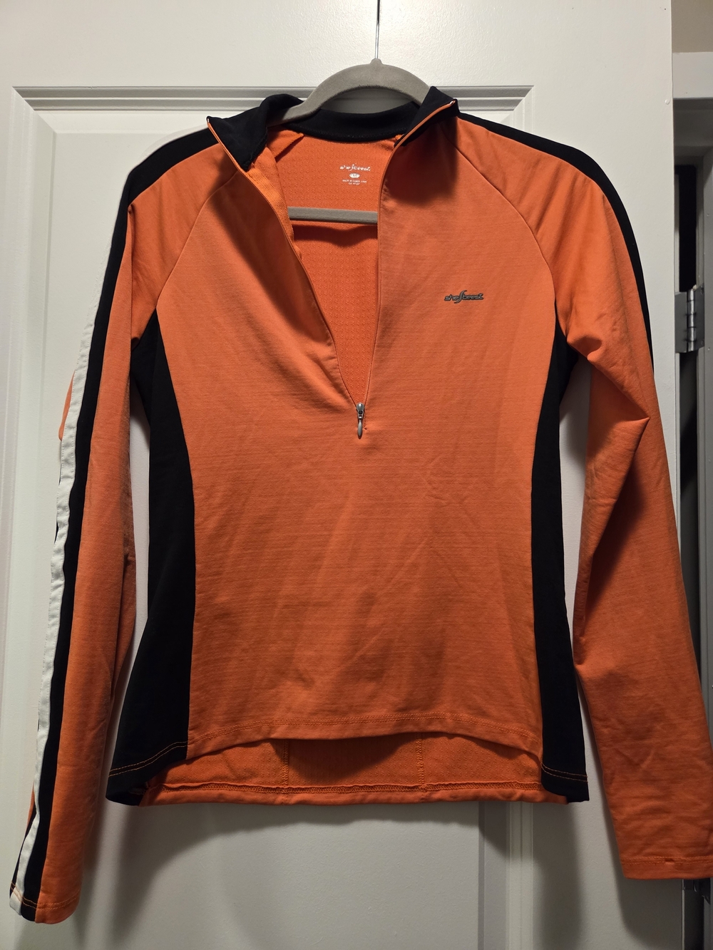 Shebeest Orange Cycling Jersey | Women's Medium | 1/4 Zip Long Sleeve